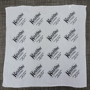 Ketel‎ One Vodka Bandana Handkerchief White Black Square Cotton Alcohol Gift